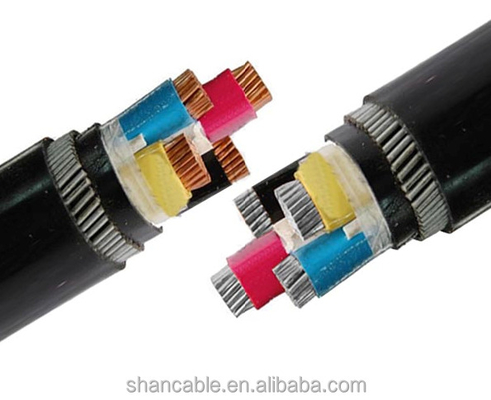 China Black PVC Jacket XLPE Insulated Power Cable 0.6 / 1kV supplier