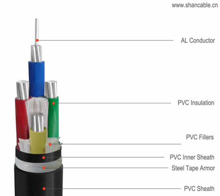 China Double Steel Wire Aomoured Aluminum Conductor Pvc Insulated Power Cablewith 0.6 /1kV One To Five Cores Electrical Cables supplier