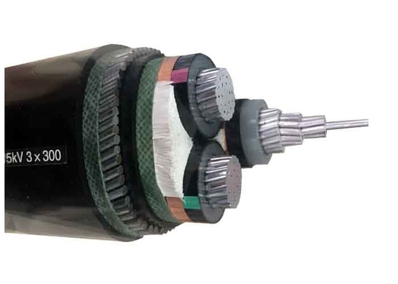 China 8.7/15kV 3x300SQMM Steel Wire Armoured Aluminum Cable YJLV32 AL/XLPE/SWA/PVC Power Armour Cables supplier