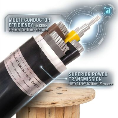 China IP68 Waterproof PVC Insulated Power Cable 0.6/1kV 4x25mm2 Underground Direct Burial supplier