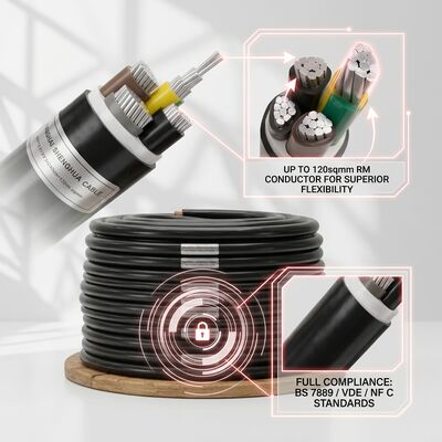 China BS 7889 VDE NF C Standard PVC Insulated Cable 0.6/1kV 5 Core 5x16mm2 Export supplier