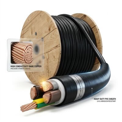 China Factory Direct PVC Insulated Power Cable 0.6/1kV 4x70mm2 Copper Export Grade supplier