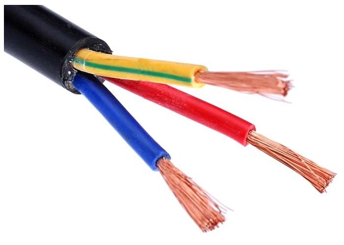 PVC Insulation / Sheathed Eletrical Cable Wire Three Core Cables Acc.To