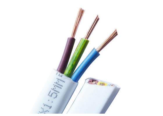 Custom PVC Jacket Flexible Flat Electrical Wires , 3 Wire Electrical Cable supplier