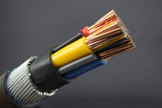 Black PVC sheathed Armoured Electrical Cable 600/1000V Armored Power Cables supplier