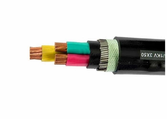 PVC 0.6-1KV 3x150SQMM Armoured Electrical Power Cable With 90 degree Conductor Temp supplier