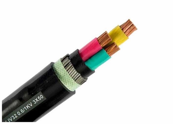 PVC 0.6-1KV 3x150SQMM Armoured Electrical Power Cable With 90 degree Conductor Temp supplier