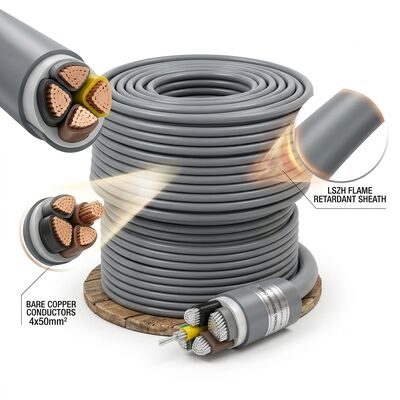 LSZH Low Smoke Zero Halogen PVC Insulated Cable 0.6/1kV 4 Core 4x50mm2 Fire Safe supplier