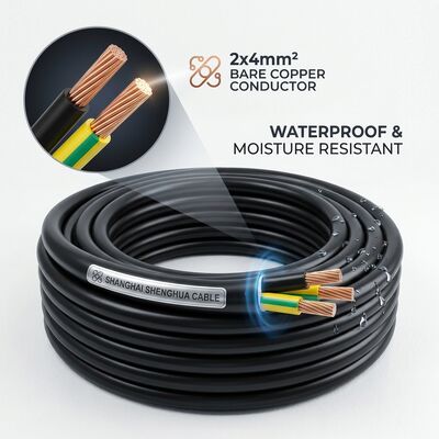 Waterproof Moisture Resistant PVC Insulated Cable 0.6/1kV 2 Core 2x4mm2 Outdoor Wet Area supplier