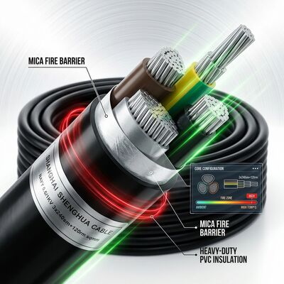 Fire Resistant PVC Insulated Power Cable 0.6/1kV 3 Core 3x25mm2 Emergency Circuit supplier