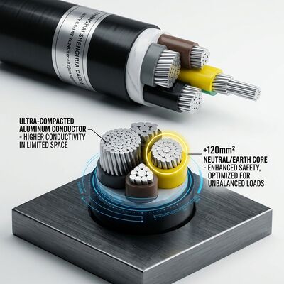 UV Resistant PVC Insulated Power Cable 0.6/1kV 4x35mm2 Aerial Overhead Outdoor Use supplier