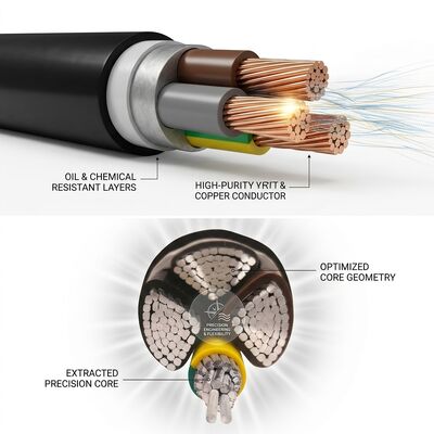 Oil Resistant Chemical Resistant PVC Insulated Cable 450/750V 3 Core Industrial Use supplier