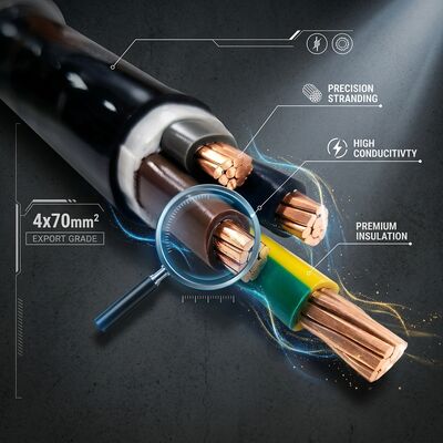 Factory Direct PVC Insulated Power Cable 0.6/1kV 4x70mm2 Copper Export Grade supplier