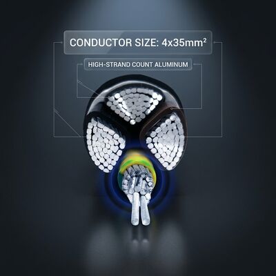 UV Resistant PVC Insulated Power Cable 0.6/1kV 4x35mm2 Aerial Overhead Outdoor Use supplier