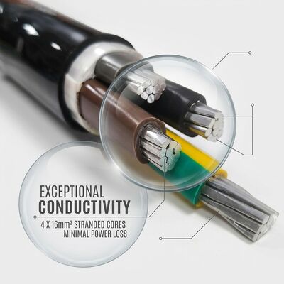 High Temperature XLPE Insulated PVC Sheathed Cable 0.6/1kV 4x16mm2 Power Station supplier