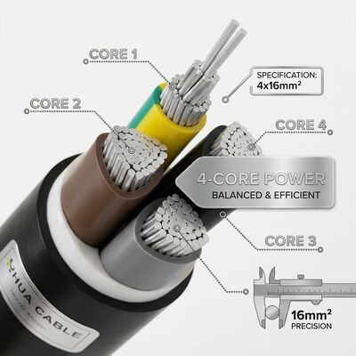 High Temperature XLPE Insulated PVC Sheathed Cable 0.6/1kV 4x16mm2 Power Station supplier