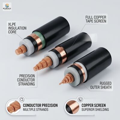 Copper Tape Screened Medium Voltage XLPE Insulated Power Cable 8.7/15kV supplier
