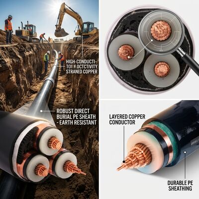 Direct Burial PE Sheathed XLPE Insulated Underground Power Cable 0.6/1kV supplier